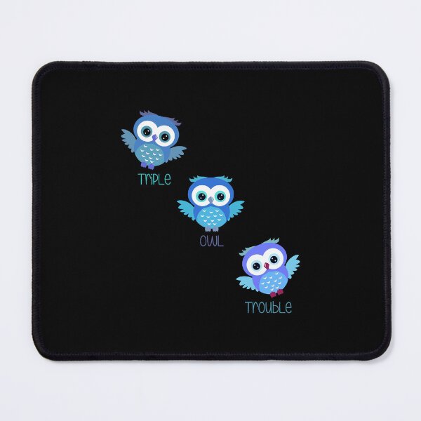 Item preview, Triple OWL Trouble (Blue on Black) Maternity & Baby Wear Incl. designed and sold by PawsitiveMum.
