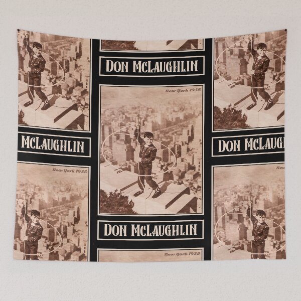 Item preview, Don McLaughlin - Rodeo, Western,Cowboy, Calf Roping, Steer Roping,Tie-Down Roping,Trick Roping Vintage T-shirt Design For Black Background designed and sold by blackwolfpixels.