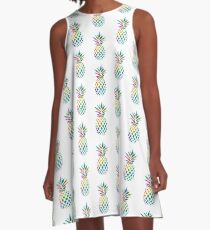 Rainbow Pineapple A-Line Dress