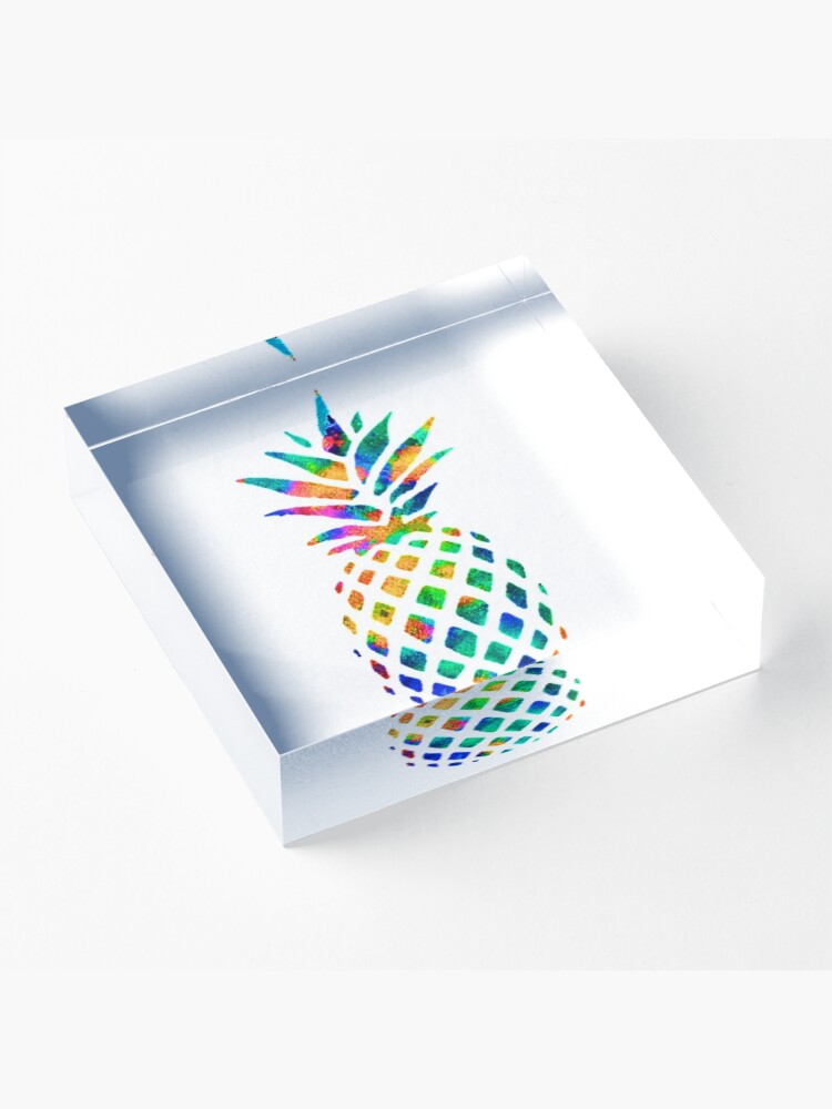 Alternate view of Rainbow Pineapple Acrylic Block
