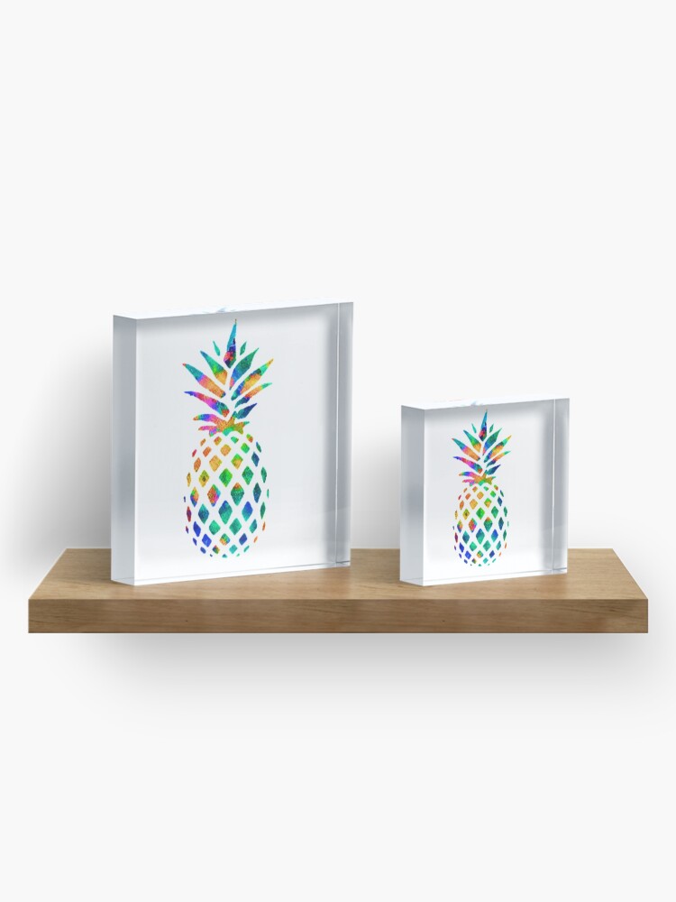 Alternate view of Rainbow Pineapple Acrylic Block