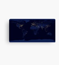 Lights Across The World - Fantastic Image of the World At Night / Night Lights Canvas Print