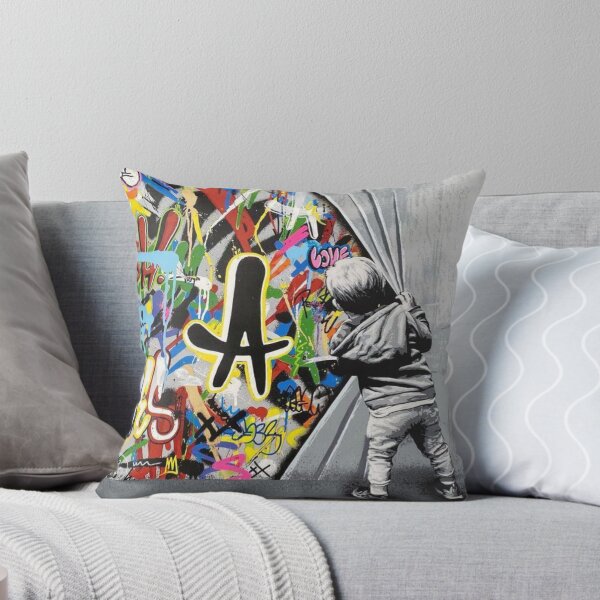 Item preview, Behind The Curtain - Martin Whatson - Modern Stencil Graffiti Urban Art designed and sold by Teecha.