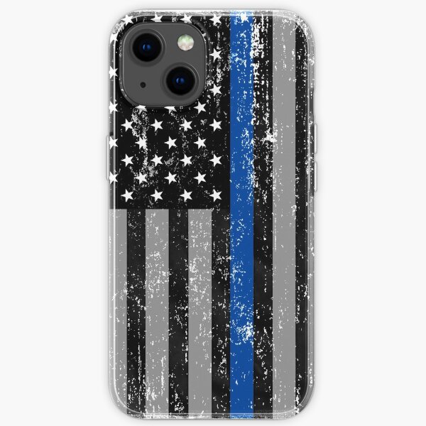 Dünne blaue Linie Flagge iPhone Flexible Hülle
