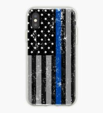 Thin Blue Line Flag iPhone Case