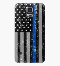 Dünne blaue Linie Flagge Hülle & Skin für Samsung Galaxy