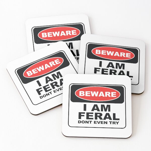 Item preview, Beware I am Feral ( Funny Danger Sign) designed and sold by WULFLAND ARTS.