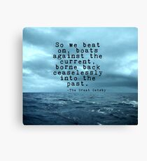 So we beat on - Gatsby quote on the dark ocean Canvas Print