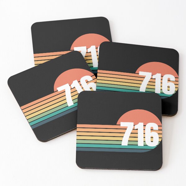 Item preview, Retro sunset area code 716 designed and sold by Tanuja  Sharma.