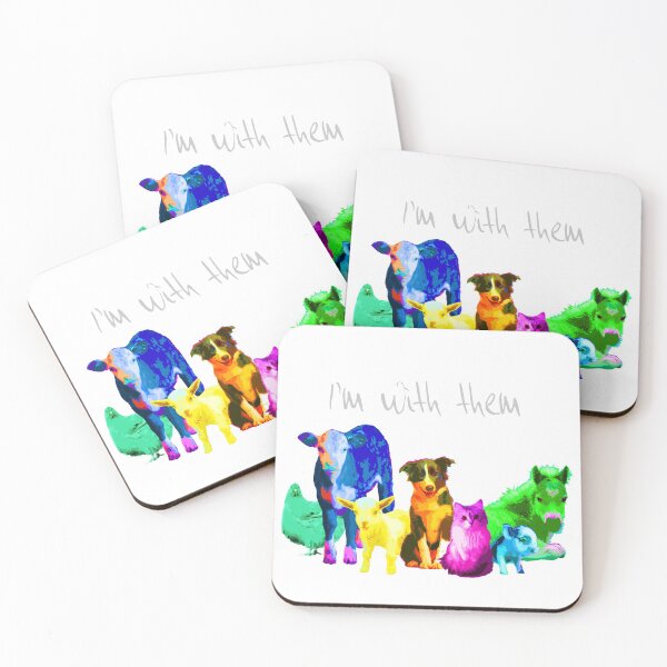 Item preview, I'm With Them - Animal Rights - Vegan designed and sold by Pretty In Ink.