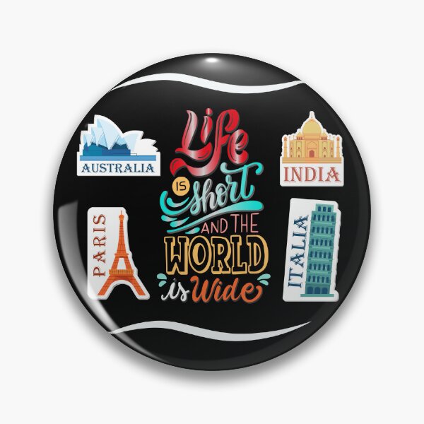Item preview, Life is Short Beautiful Motivational Tourist/Travel T-Shirts / Sticker/ Phone case designed and sold by ZaqGum.