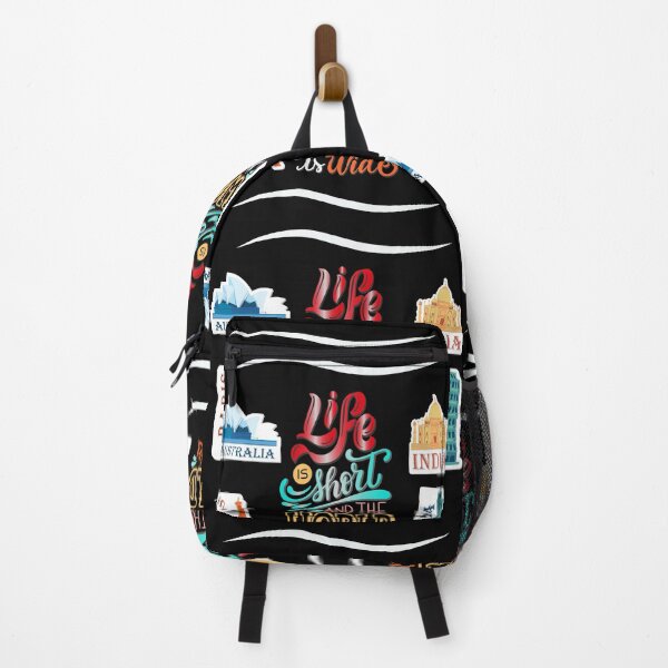 Item preview, Life is Short Beautiful Motivational Tourist/Travel T-Shirts / Sticker/ Phone case designed and sold by ZaqGum.