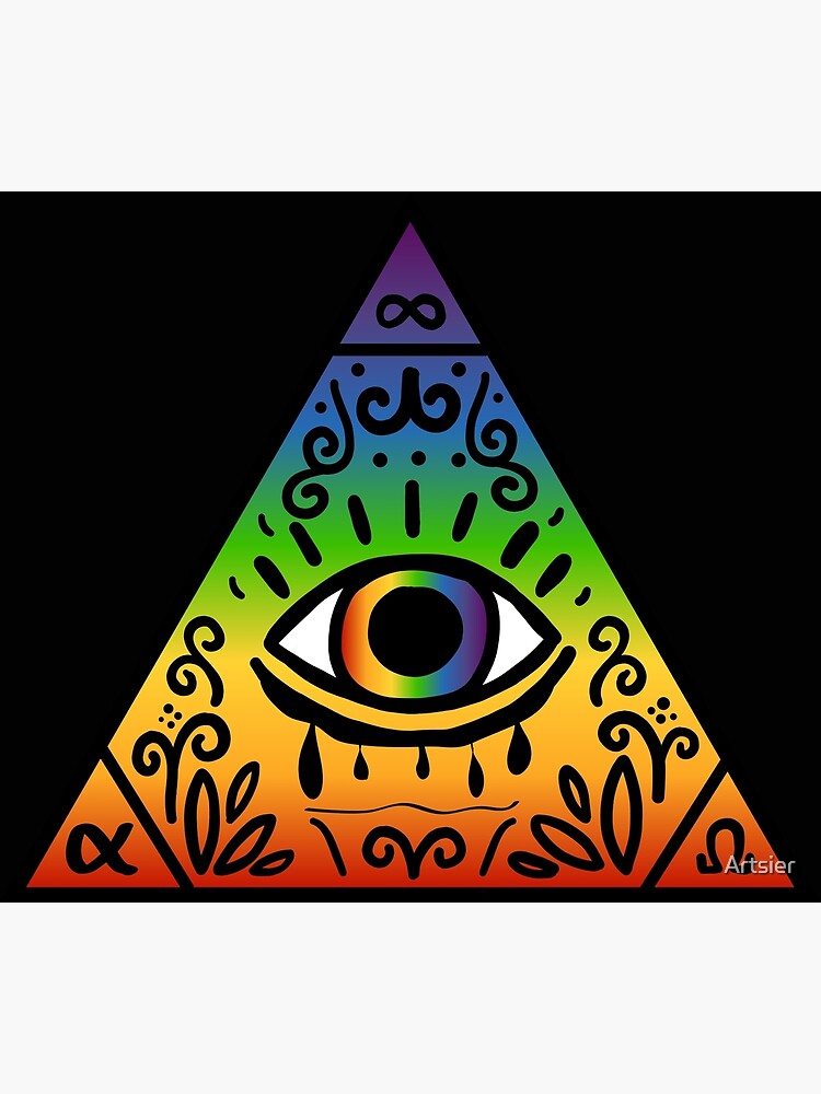 Poster « Oeil qui voit tout coloré Oeuvre de la Pyramide de l