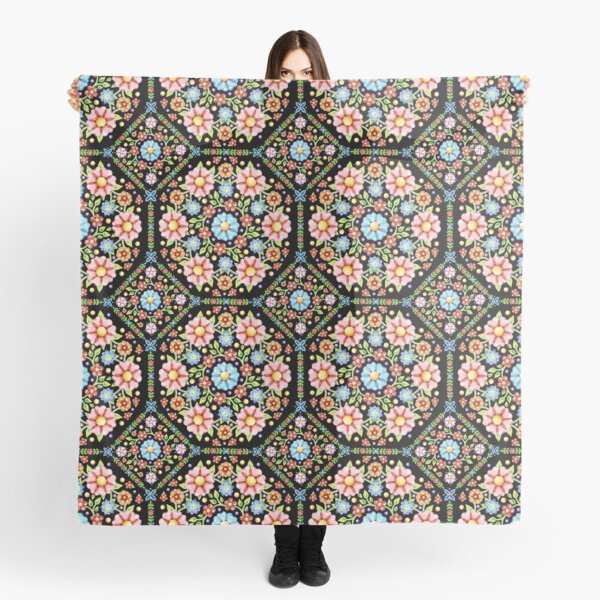 Millefiori Floral Flower Crown Scarf