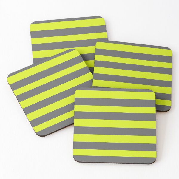 Item preview, Classic Gray and Lime Punch Green Colors in Horizontal Stripes designed and sold by NECHSTORE.