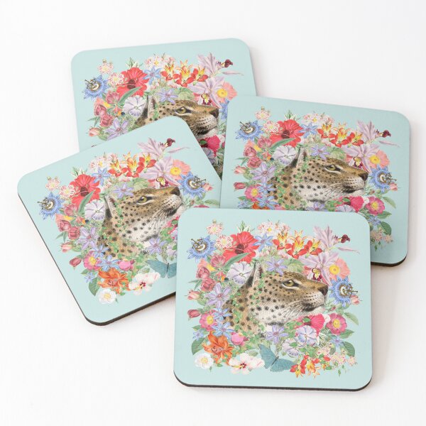Item preview, Ornate Leopard And Beautiful Decorative Cascading Flowers designed and sold by TrulyEpoque.