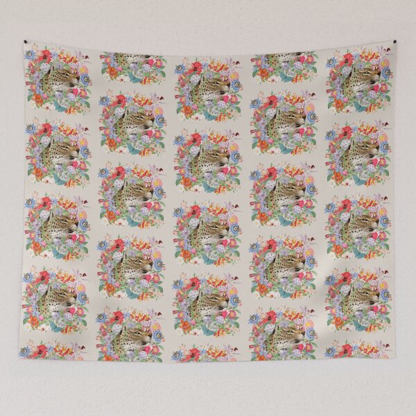 Item preview, Ornate Leopard And Beautiful Decorative Cascading Flowers designed and sold by TrulyEpoque.