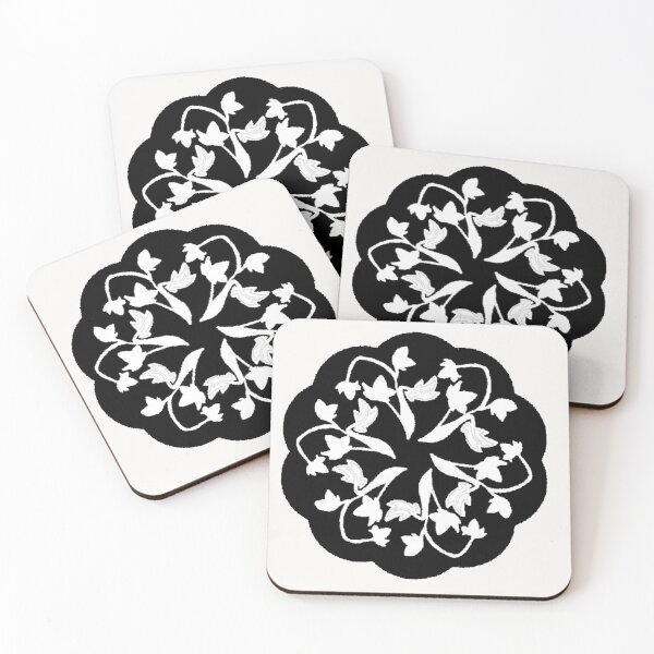 Item preview, Black white rotating leaves minimalist monochrome  designed and sold by glowvim.