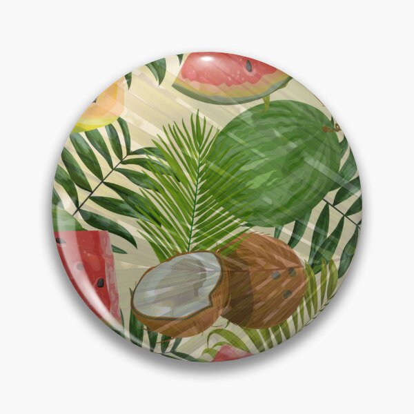 Item preview, green tropical fruit and tropical plant pattern designed and sold by Beeroclock.