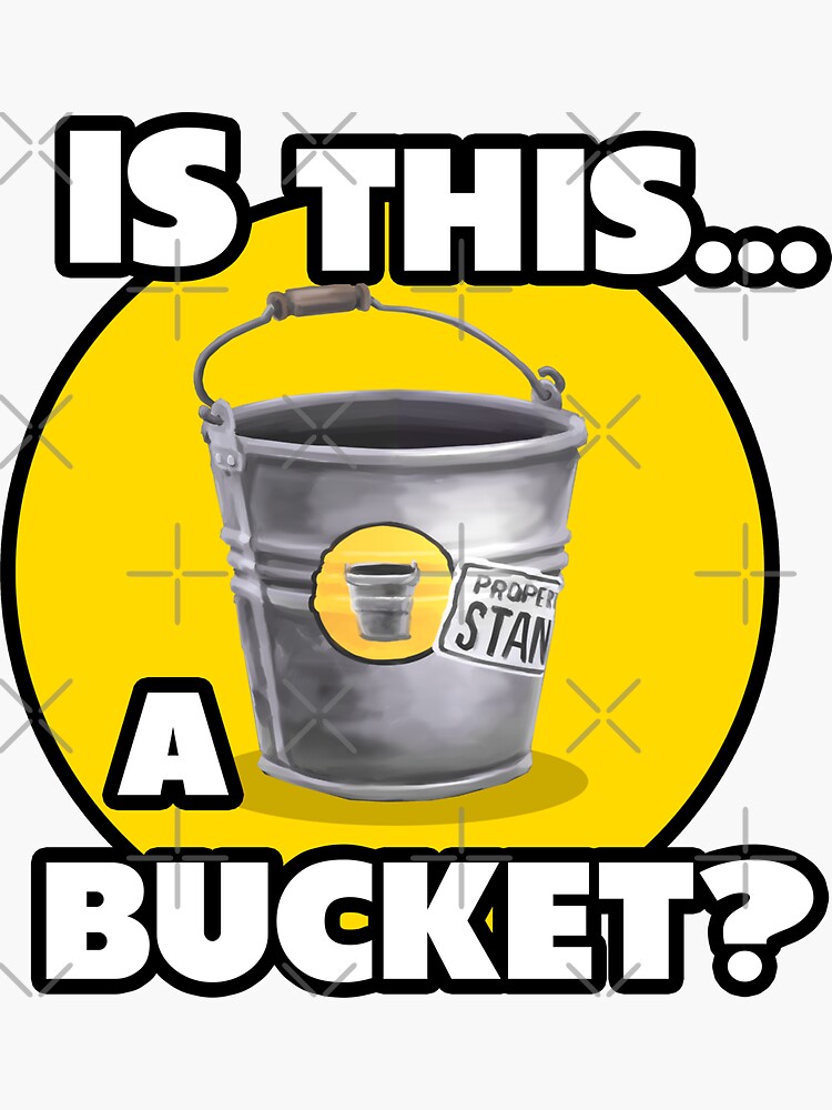 " the stanley parable is this a bucket for gamers" Sticker by PsyDavid