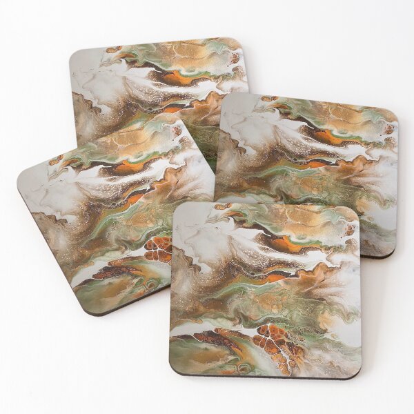 Item preview, Khaki Green and Orange Combustion designed and sold by Jennifer Leavey Designs.