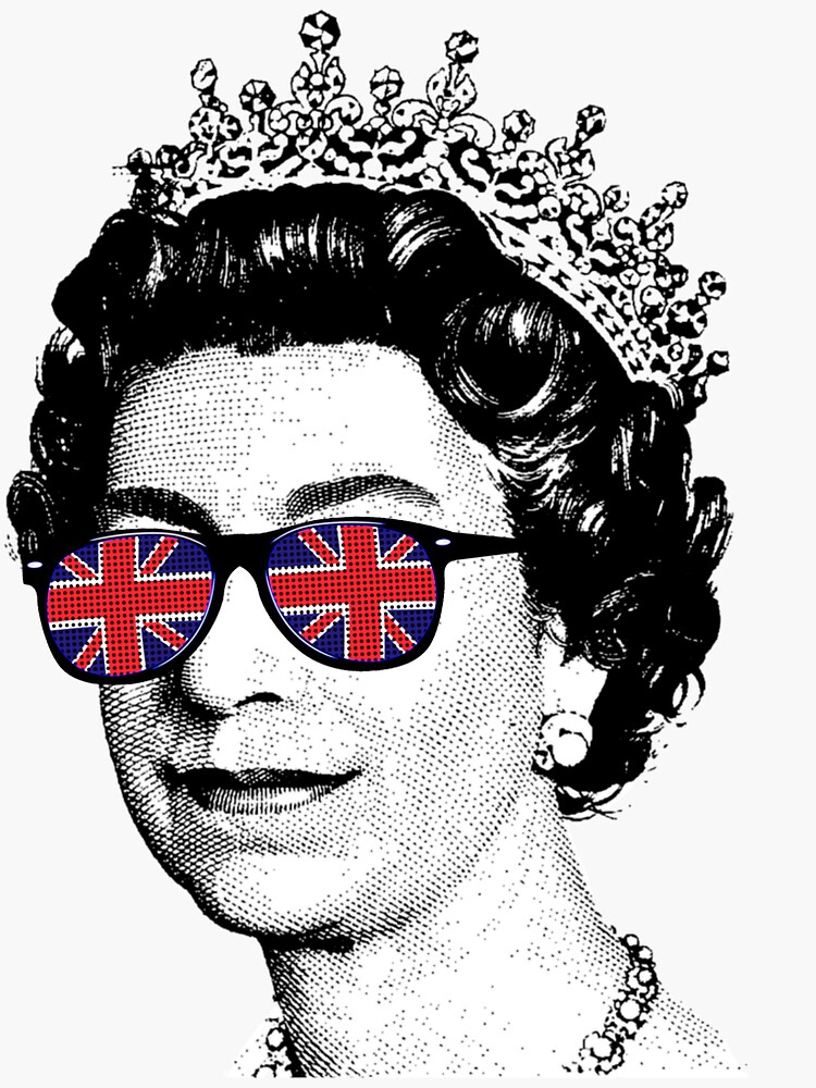 “Queen’s Platinum Jubilee. Union Jack Sunglasses Queen” Sticker for