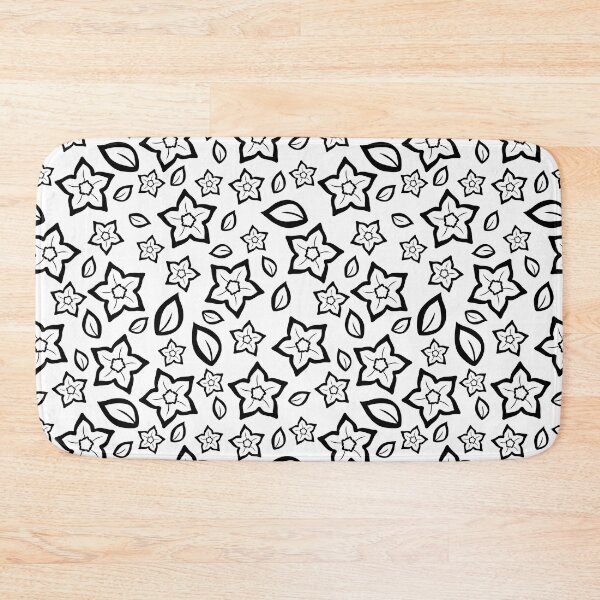 Item preview, Black Over White Abstract Line Art Flower Pattern designed and sold by BiscuitSnack.