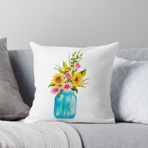 Item preview, Watercolor mason jar with flowers designed and sold by Designs1279.