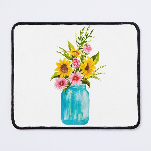 Item preview, Watercolor mason jar with flowers designed and sold by Designs1279.