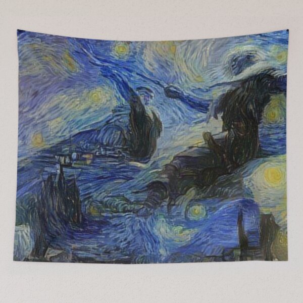 Item preview, Drizzt Do'Urden vs Artemis Entreri Forgotten Realms Starry Night designed and sold by weirdo97.