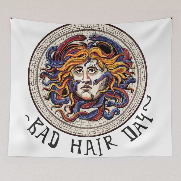 Item preview, Bad hair day, Byzantine mosaic inspired, original art  designed and sold by SleepyMarten.