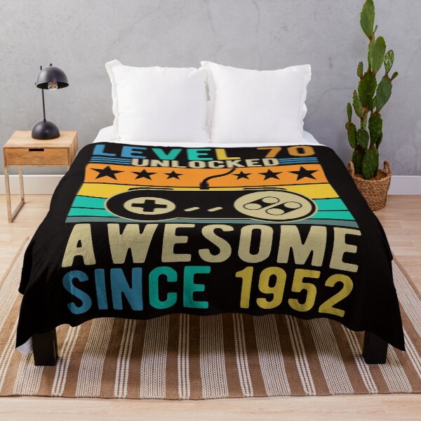 Item preview, 70th Bday Gift Level 70 Unlocked Awesome Since 1952 designed and sold by KellySX.