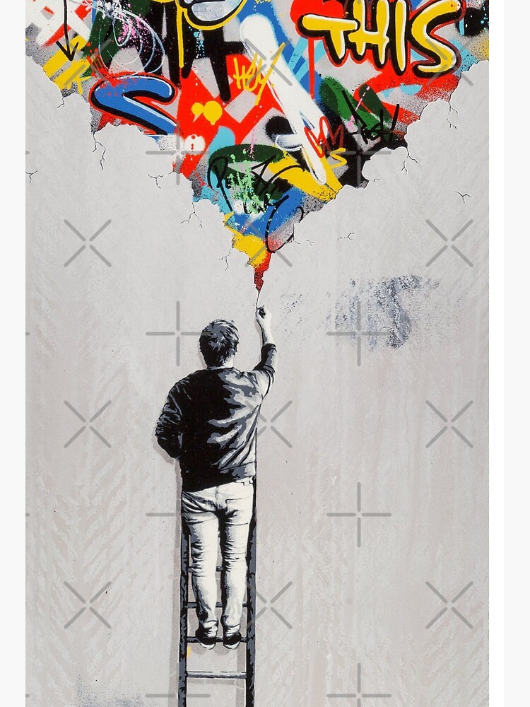 Behind The Curtain - Martin Whatson - Modern Stencil Graffiti Urban Art  Poster for Sale by Teecha