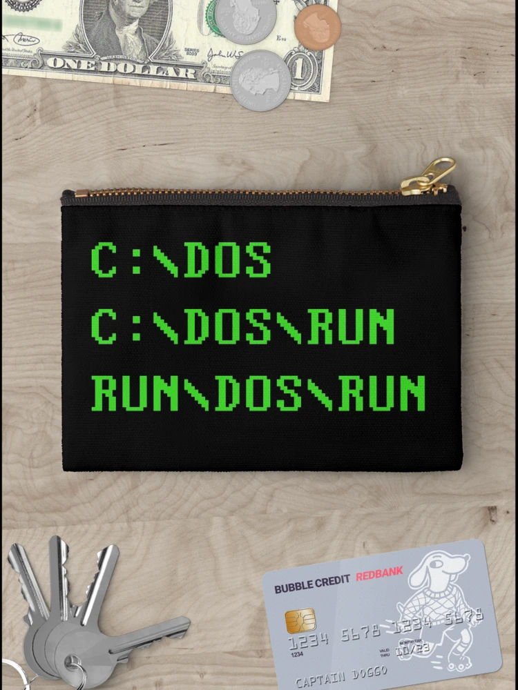 Thumbnail 3 of 4, Zipper Pouch, C DOS RUN RUN\DOS\RUN Funny Computer Joke designed and sold by MoonPuree.