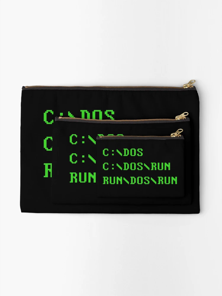 Thumbnail 2 of 4, Zipper Pouch, C DOS RUN RUN\DOS\RUN Funny Computer Joke designed and sold by MoonPuree.
