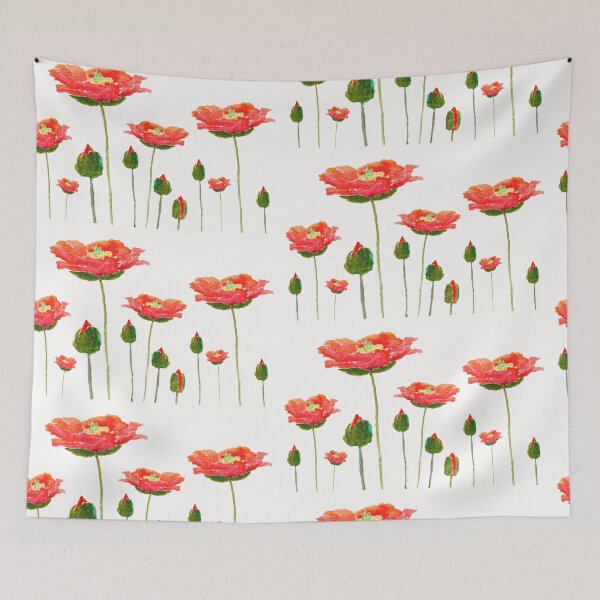 Item preview, hand painted bright orange poppies  designed and sold by ColorandColor.