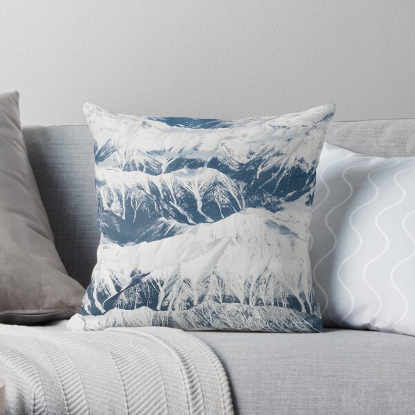 Alps Snow Mountain Range Throw Pillow