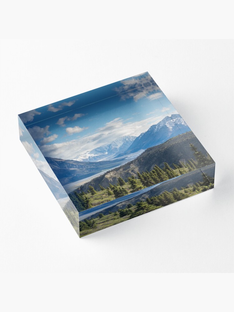 Alternate view of Forest Mountains River National Park Nature Photography Wall Art Acrylic Block
