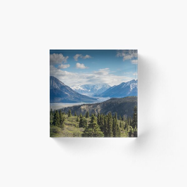 Forest Mountains River National Park Nature Photography Wall Art Acrylic Block