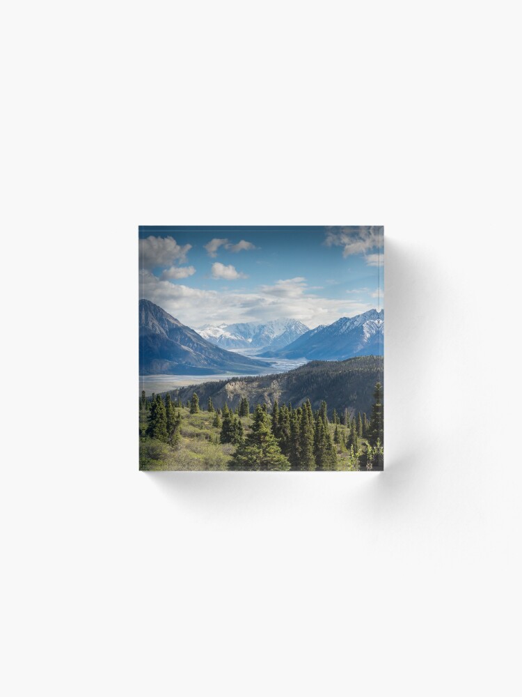 Alternate view of Forest Mountains River National Park Nature Photography Wall Art Acrylic Block