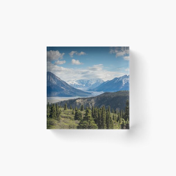 Forest Mountains River National Park Nature Photography Wall Art Acrylic Block