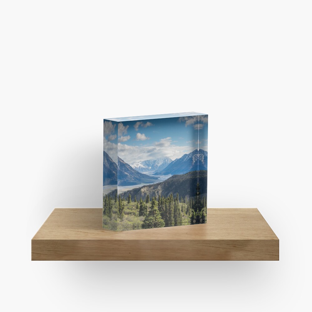 Forest Mountains River National Park Nature Photography Wall Art Acrylic Block