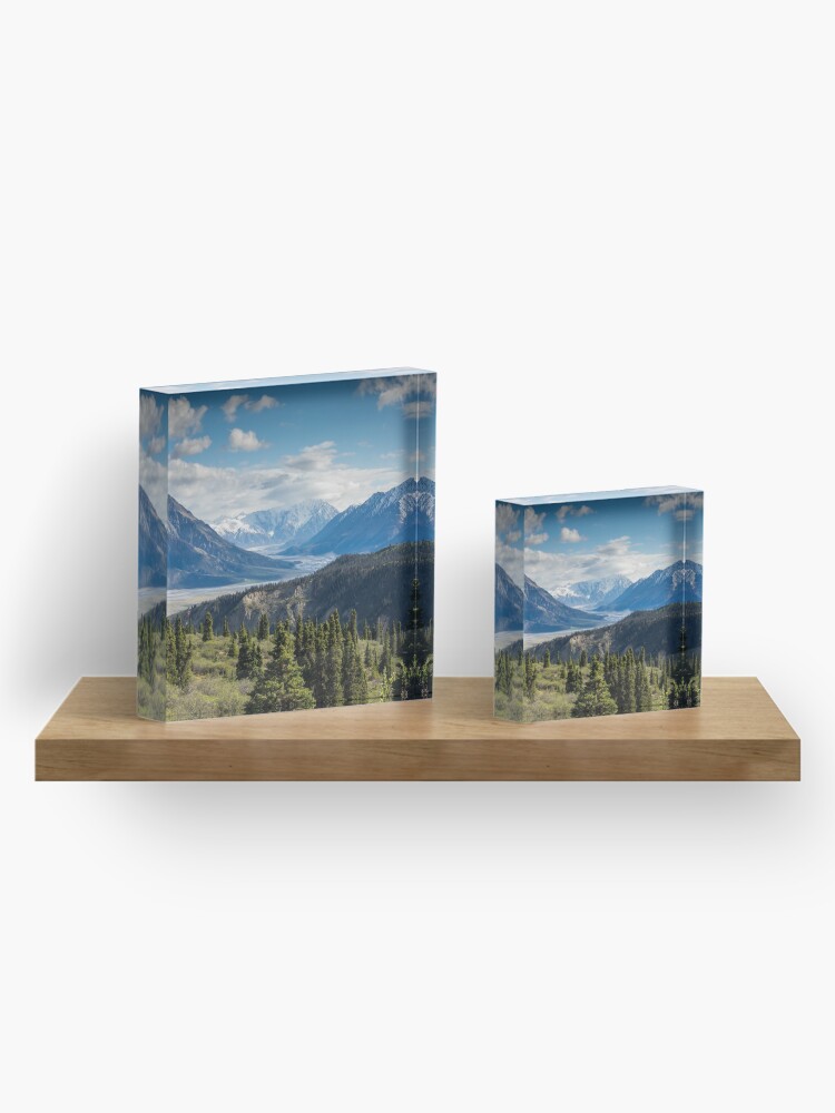 Alternate view of Forest Mountains River National Park Nature Photography Wall Art Acrylic Block