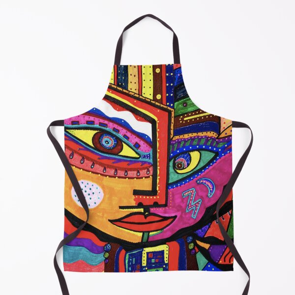 Item preview, Funky Abstract Style Art Face with Dots and Stripes Throw Pillow for decoration and gift for mom, mum, mummy designed and sold by THASSON.