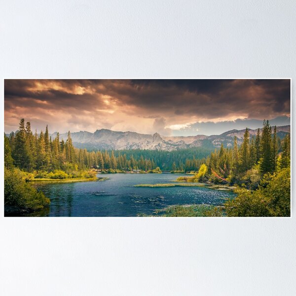 Item preview, Mountain Lake Trees Panoramic Nature Photography designed and sold by TravelDream.
