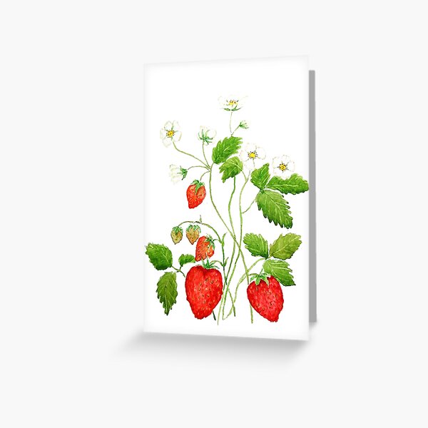 Item preview, hand painted strawberry painting designed and sold by ColorandColor.