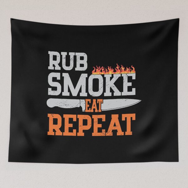 Item preview, Rub Smoke Eat Repeat BBQ Lover Barbeque Grilling Grill Dad designed and sold by haselshirt.