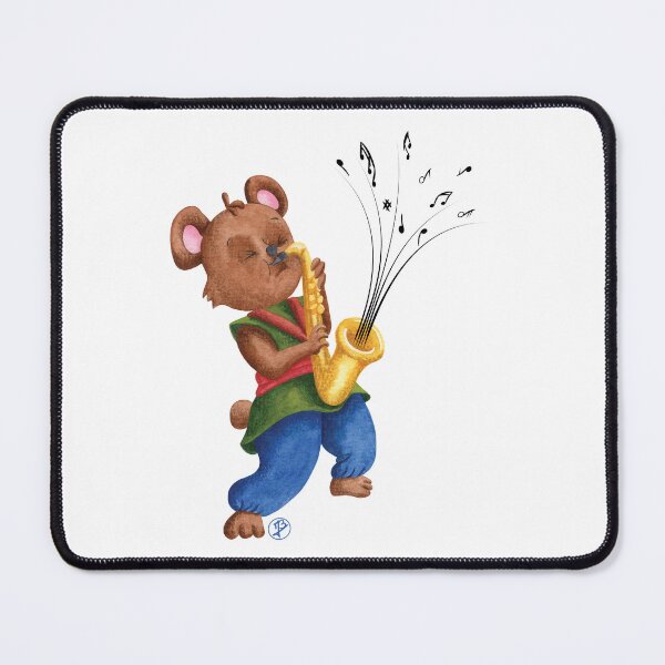 Item preview, bear playing the saxophone designed and sold by Iris Créa.