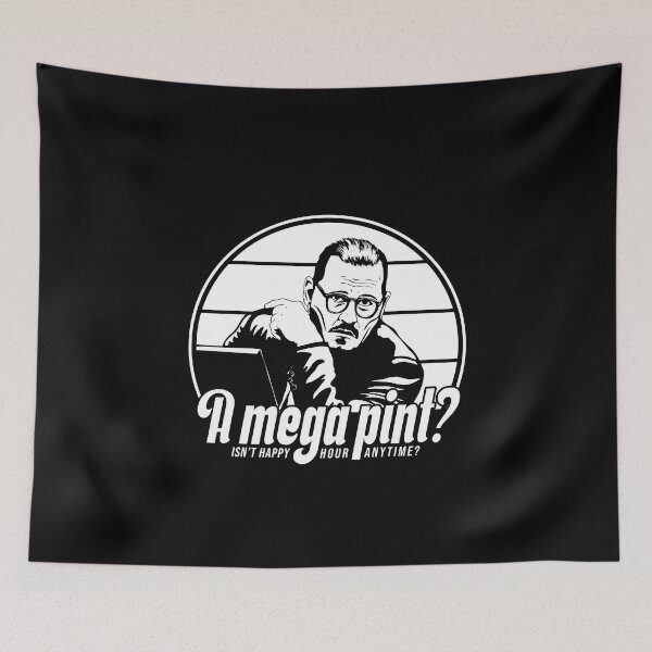 Item preview, A mega pint? Isn't happy hour anytime? Johnny Depp designed and sold by ActiveNerd.