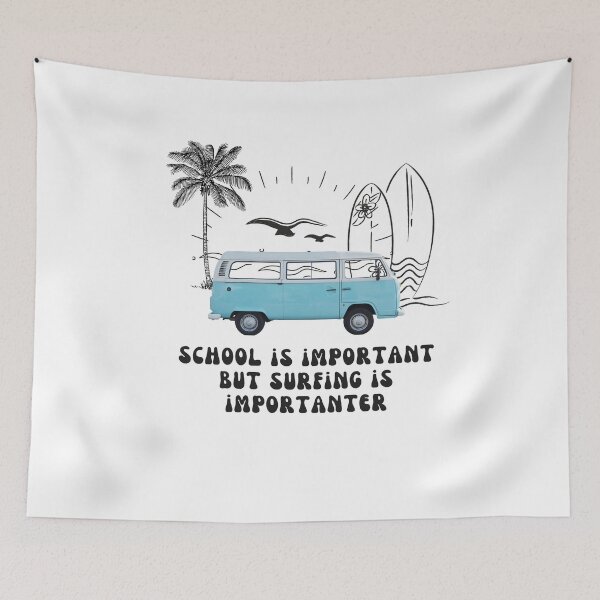 Item preview, school is important but surfing is important designed and sold by yassminishop.